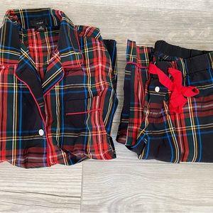 JCrew retail holiday plaid pajamas XS